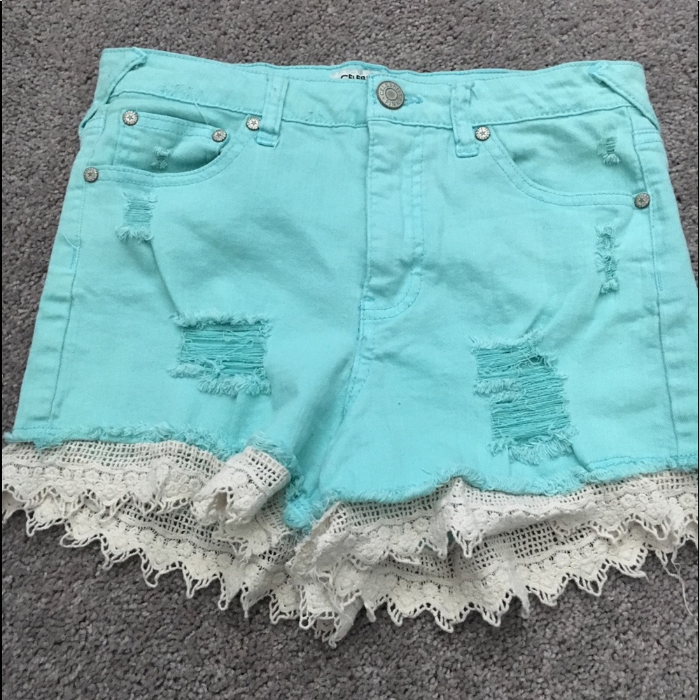 Light Blue high waisted shorts